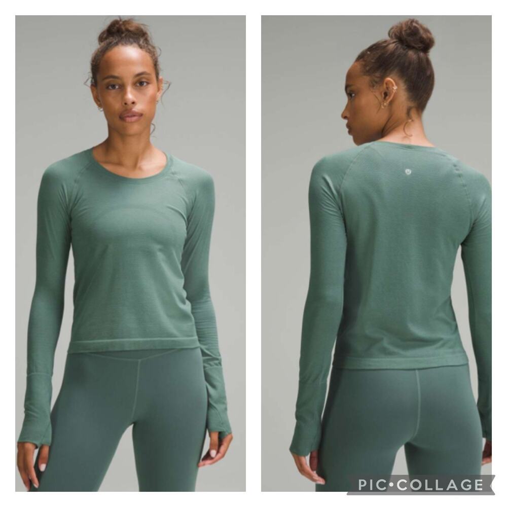 Lululemon Swiftly Tech Long Sleeve Race Length Medium Forest Size 10
